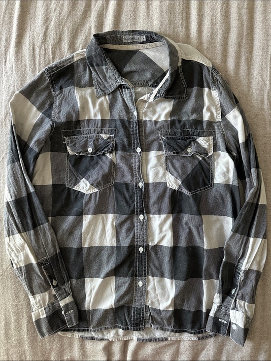 Gramicci Tops - Women’s Black & White Plaid Button-Front Shirt